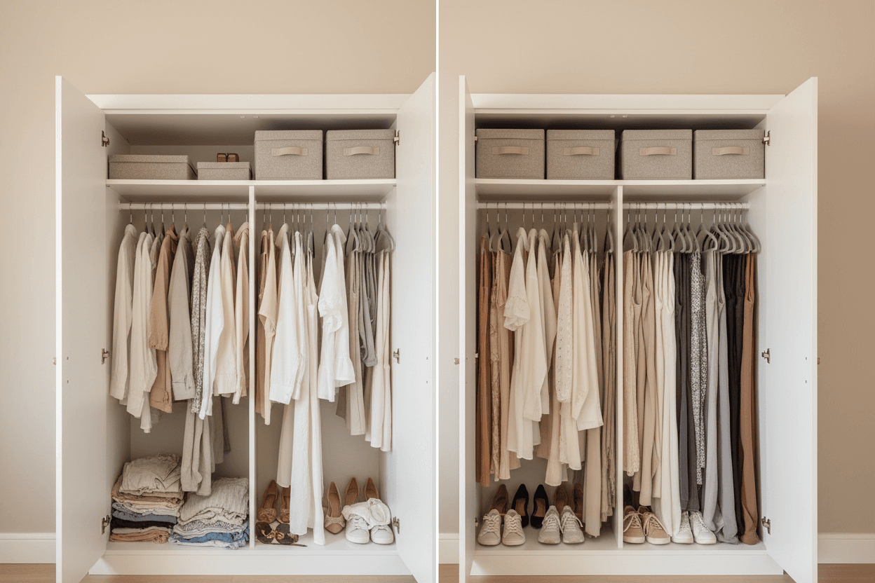Como organizar armário pequeno com pouco dinheiro